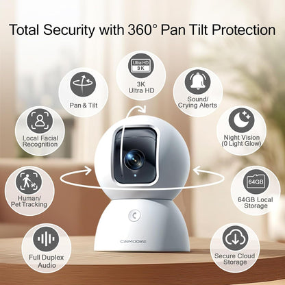 Shenmo 5 million HD dual-band WiFi camera 3K indoor home security voice intercom camera - 图片 2