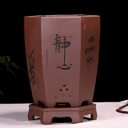 Fine Zisha Flowerpot Hand-carved Hexagonal O1CN01WAGauh1ch2wLgLOuq  2215537733631 0 cib