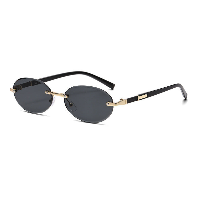 Trimming Oval Frame Sunglasses Frameless Hot Girl Sunglasses O1CN01X2Es0s2ND59mfvo9S  2217885979928 0 cib