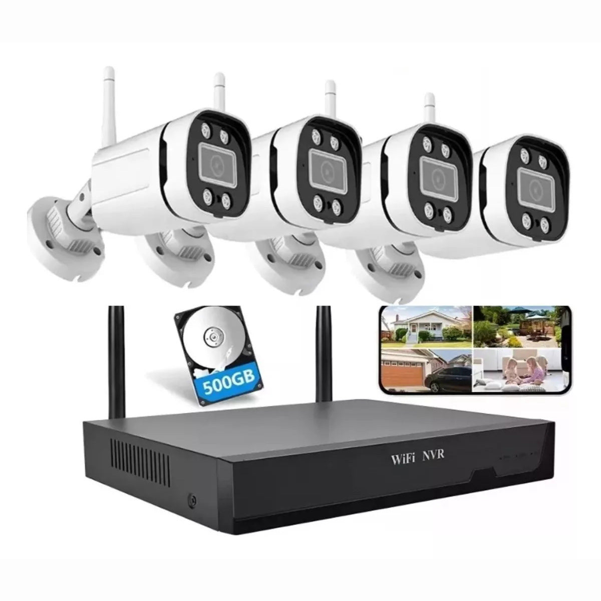 4CH WiFi NVR Security Camera Kit | Wireless Outdoor CCTV System for Home & Shop - Wireless Security Camera with Night Vision #5