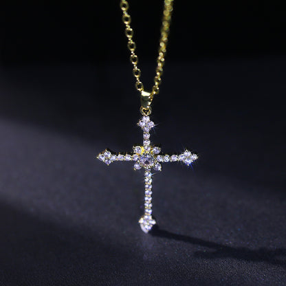 Diamond Asterism Cross Pendant Necklace O1CN01ZZUc4o1a92EgsrVx5  2212923173286 0 cib