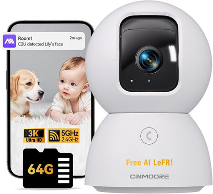 Shenmo 5 million HD dual-band WiFi camera 3K indoor home security voice intercom camera - 图片 7