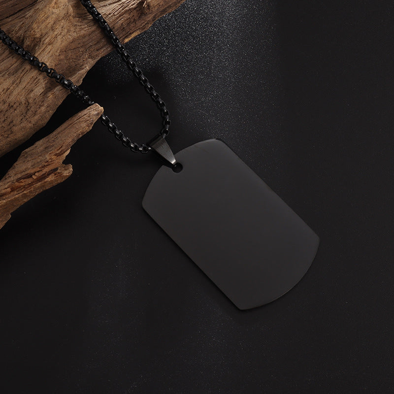 High Polished Dog Tag Necklace Men's Stainless Steel Pendant Necklace O1CN01afl6cP1PSJBwn5QK3  2206510641839 0 cib