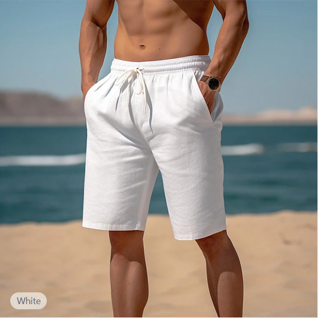 Summer Drawstring Shorts Elastic Waist Straight Pants Beach Breathable Shorts For Men Clothing O1CN01agaJav1YGhpgmS6bu  22007