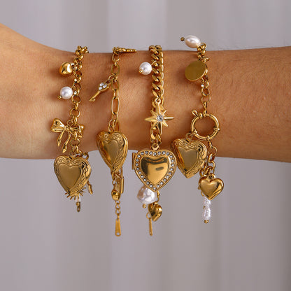 Love Chain Bracelet Fashion Titanium Steel Pearl Bow Bracelet O1CN01dAsspl2ElaSydBQ9Q  2210913638785 0 cib