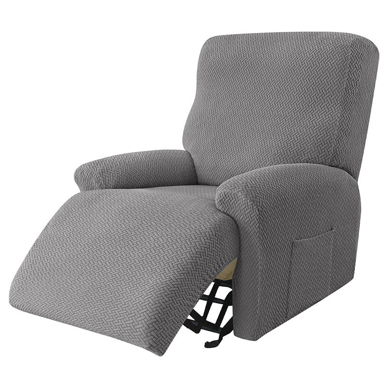 Cross-border European-style Recliner Stretch Sofa Cover Thickened Diagonal Stripe Fleece Recliner Protective Pad Non-slip Fur