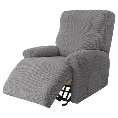 Cross-border European-style Recliner Stretch Sofa Cover Thickened Diagonal Stripe Fleece Recliner Protective Pad Non-slip Fur