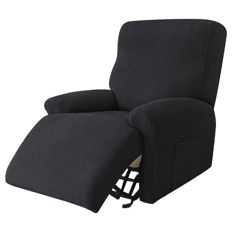 Cross-border European-style Recliner Stretch Sofa Cover Thickened Diagonal Stripe Fleece Recliner Protective Pad Non-slip Fur