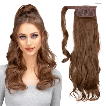 European And American Style Wig Ponytail Women's Long Curly Hair Elastic Velcro Wave Realistic Ponytail Braid O1CN01ka6a4n1sl