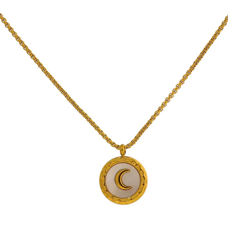 18K Golden Clavicle Chain French Simplicity Titanium Steel Shell Love Heart - HD Wireless Product #7