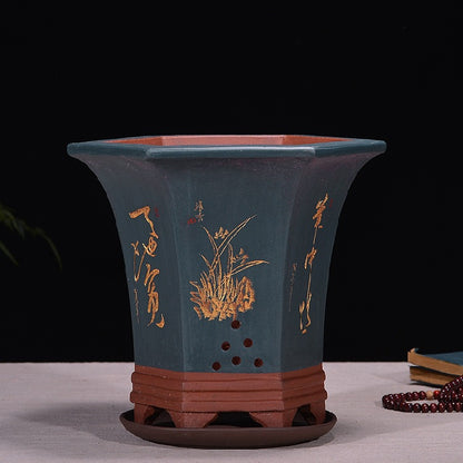 Fine Zisha Flowerpot Hand-carved Hexagonal O1CN01knh0Le1ch2wOHvfmm  2215537733631 0 cib