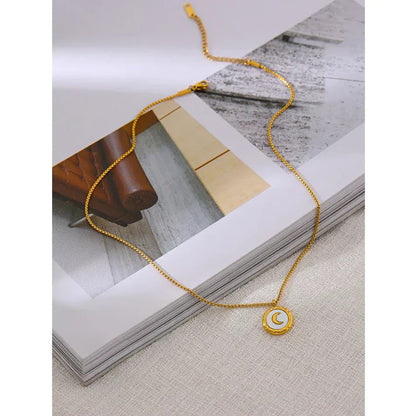 18K Golden Clavicle Chain French Simplicity Titanium Steel Shell Love Heart - HD Wireless Product #5