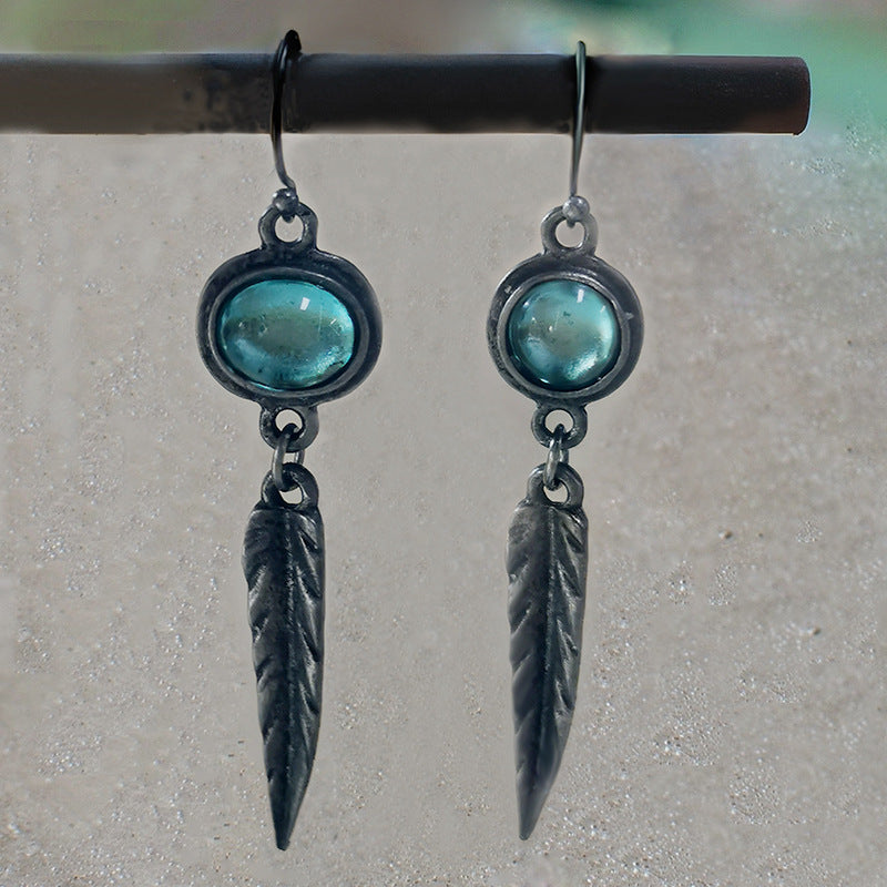 Fashion Simple Opal Feather Pendant Earrings O1CN01o6Eyx31qyMXGkMBgG  2206372095564 0 cib