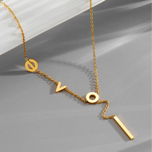 Titanium Steel Letter Fashion Personalized Necklace O1CN01ouL2Qt258LxmLZREV  2218546207481 0 cib