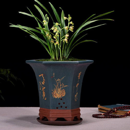 Fine Zisha Flowerpot Hand-carved Hexagonal O1CN01q4jZqz1egFNgGuxdJ  2212464373900 0 cib
