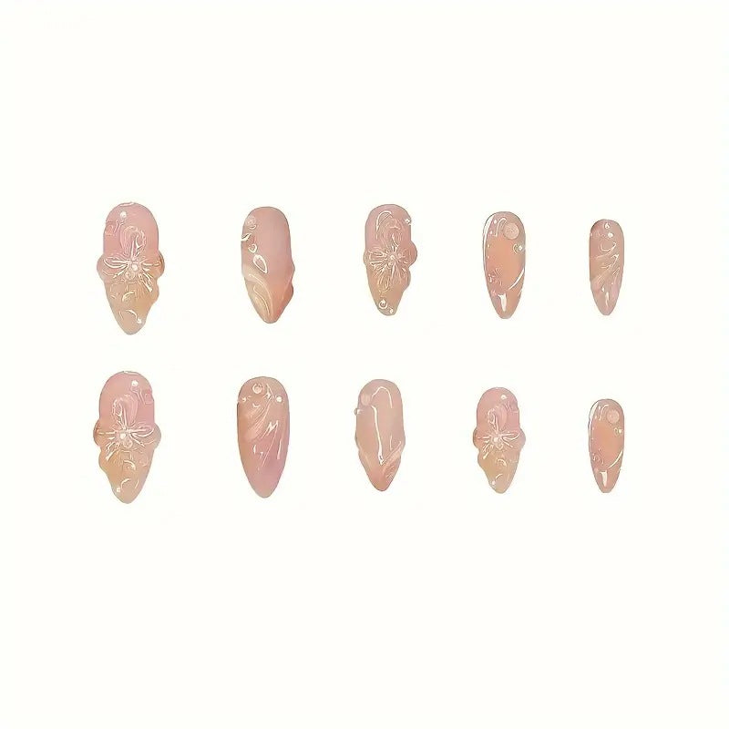 Almond Nail Pure Flower Wear Nail Removable Fake Nails O1CN01rme75M1Tt6ziFl5GW  2216422282439 0 cib