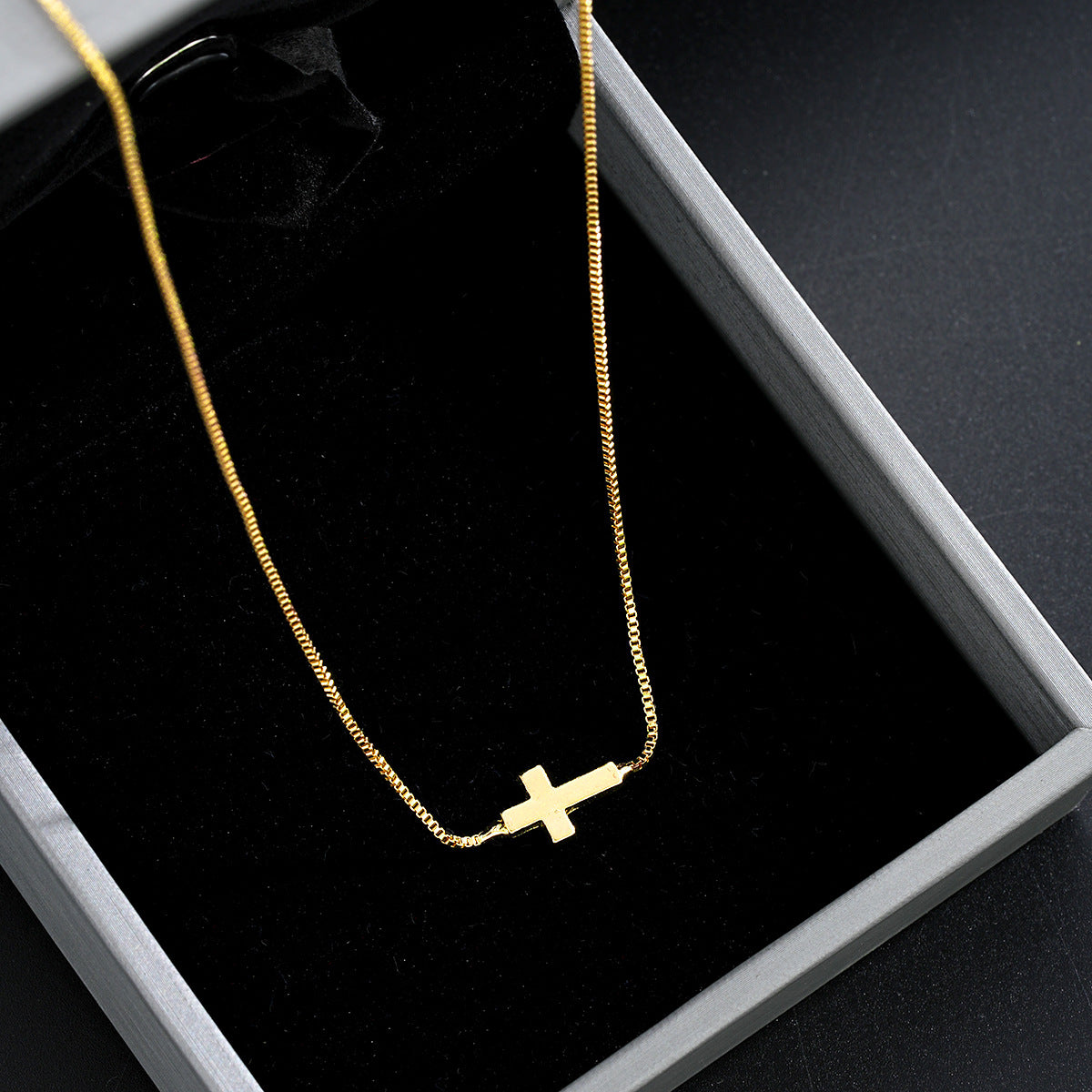 Popular Stainless Steel Cross Shelf Necklace Women's Adjustable O1CN01s7GBlZ29BL2ErmM47  1007608029 0 cib