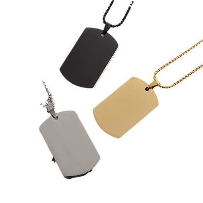 High Polished Dog Tag Necklace Men's Stainless Steel Pendant Necklace O1CN01tuD2zQ1PSJKu0ZNwC  2206510641839 0 cib