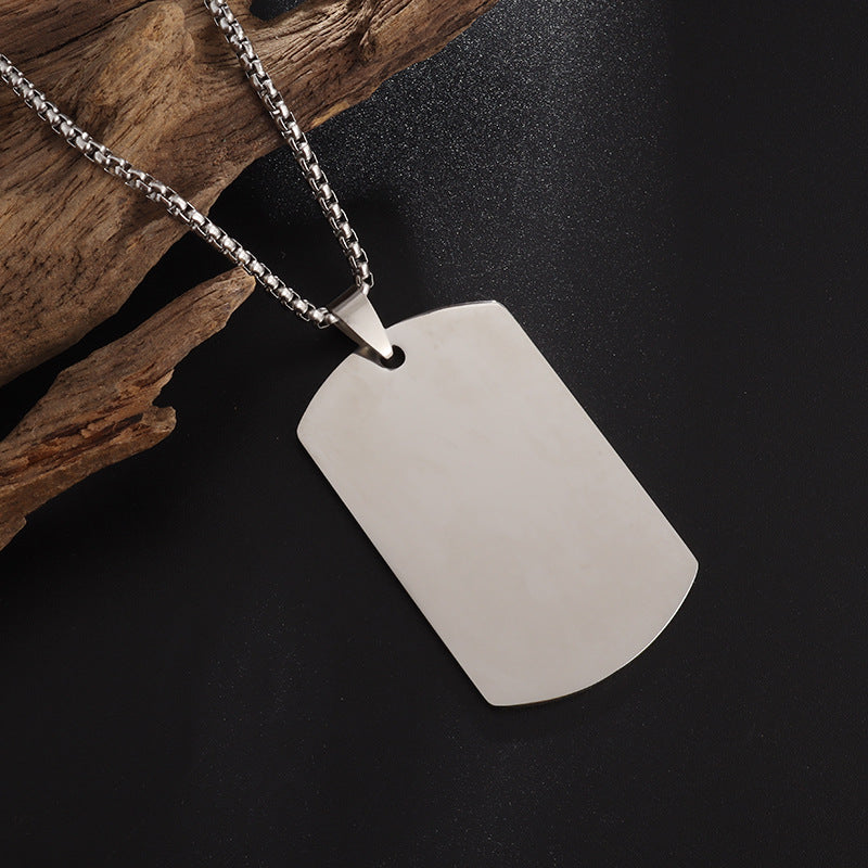 High Polished Dog Tag Necklace Men's Stainless Steel Pendant Necklace O1CN01uxLbb11PSJC2gimyX  2206510641839 0 cib