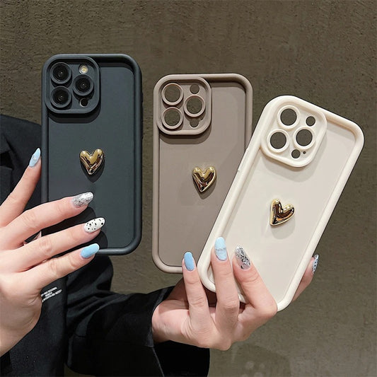 Frosted Three-dimensional Electroplating Golden Love All-inclusive Phone Case O1CN01w56tSZ1Mysgzbh1u6  2209951271504 0 cib