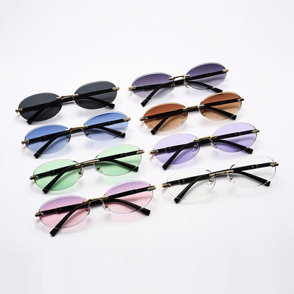 Trimming Oval Frame Sunglasses Frameless Hot Girl Sunglasses O1CN01wc67ST2ND59v7SaZp  2217885979928 0 cib