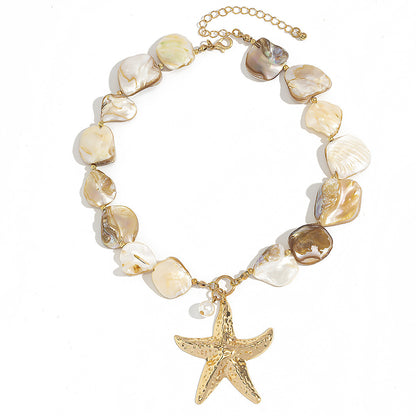 Classic Conch Pendant Necklace For Women Bohemian Starfish Beaded Choker Necklace Summer Beach Neck Fashion Jewelry O1CN01xkJ