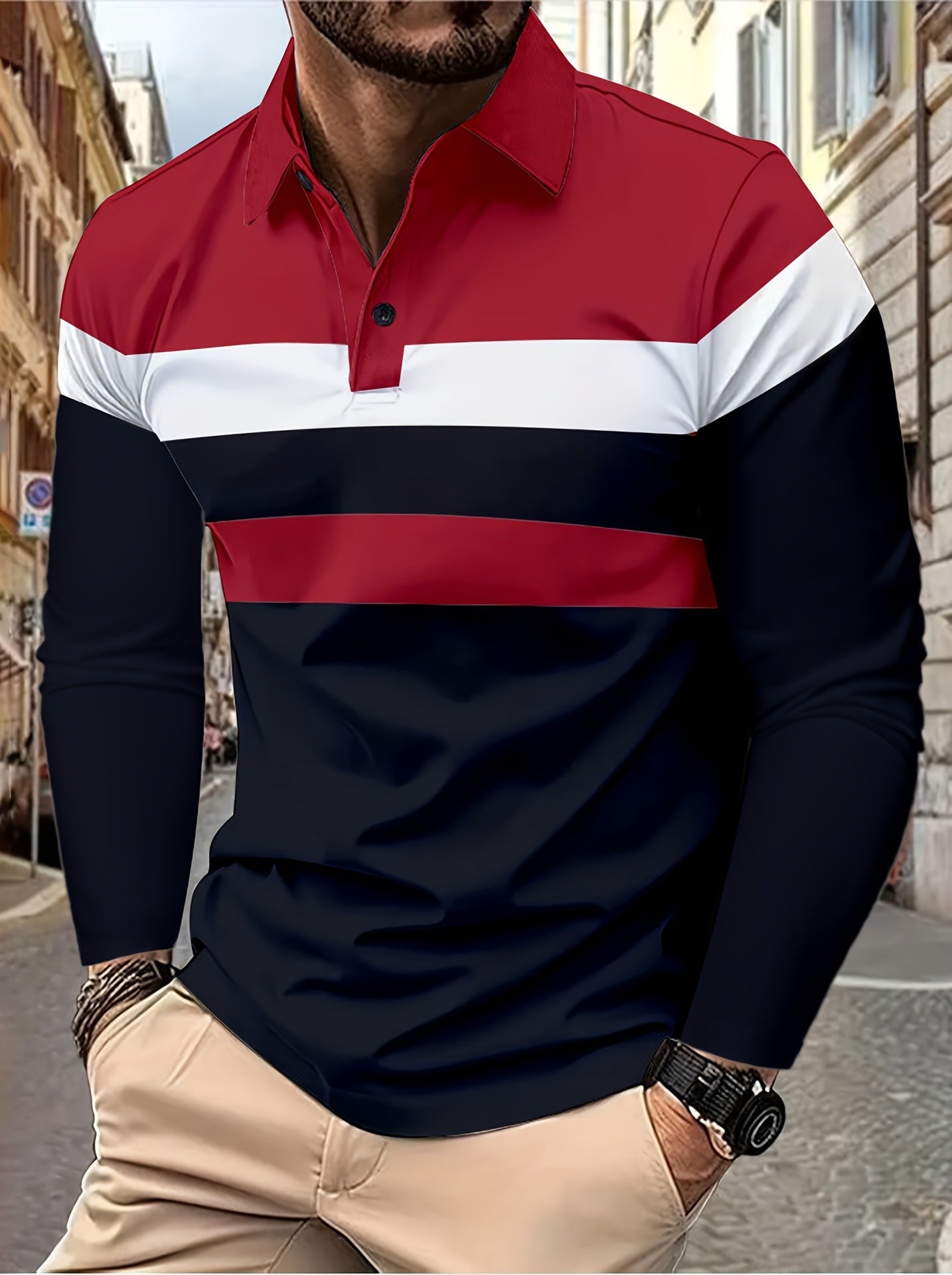 Men's Button Casual Slim Lapel 3D Printed Long Sleeve O1CN01yJc77I1e0ZcZI65tS  2218449613809 0 cib