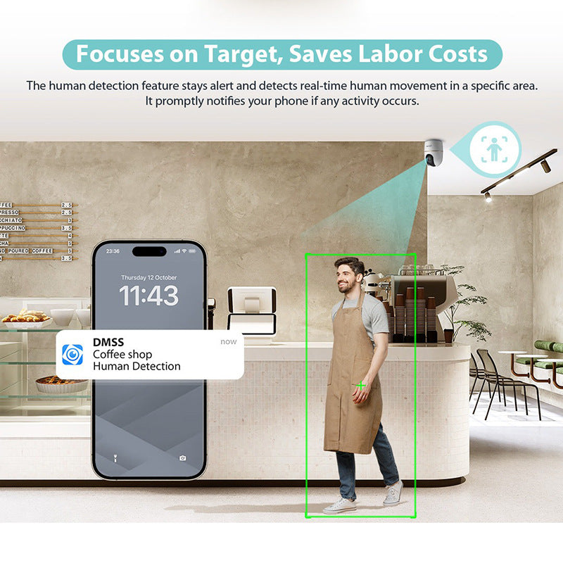 Dahua Wireless Home 360Rotating 4 million HD Monitoring Mobile Phone Remote  WIFI Camera H4A