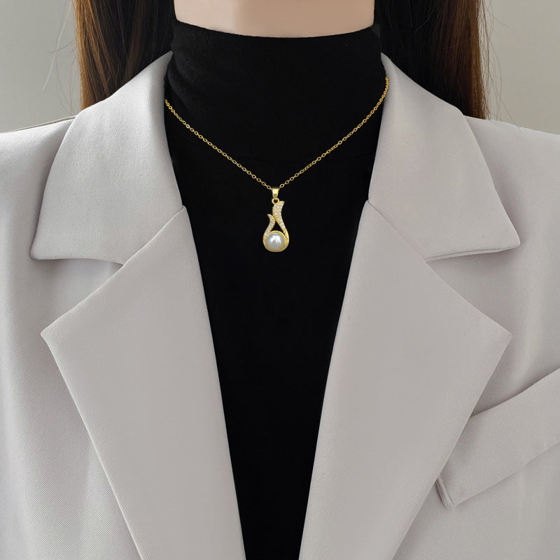 Necklace And Earrings Suite Light Luxury Full Diamond Pearl O1CN01zHfSZh2J3gWUEFs6v  2206683529366 0 cib