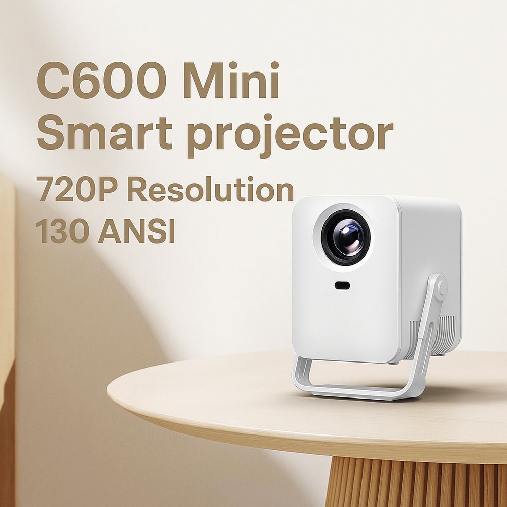 C600 Mini Portable Smart Projector – 720P HD, 130 ANSI Lumens, WiFi & Airplay Mirroring Projector C600 main1