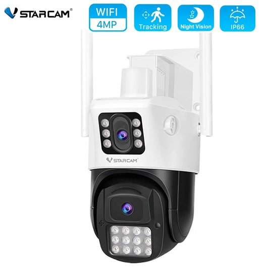 Vstarcam 4MP PTZ Wifi Camera Dual Lens Ai Human Detection Dual Screen Wireless Outdoor Surveillance Camera Home Security Cam 