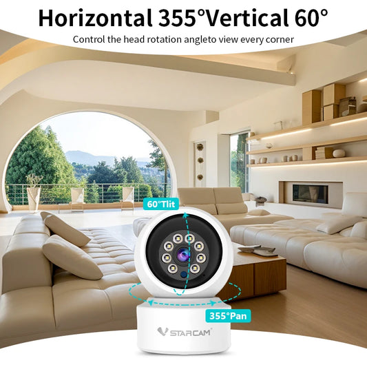 Vstarcam 1080P HD IP Camera Indoor WIFI Wireless PTZ Camera Two-way Audio Pet&Baby Track Monitor Home Security Camera Sbb6c77