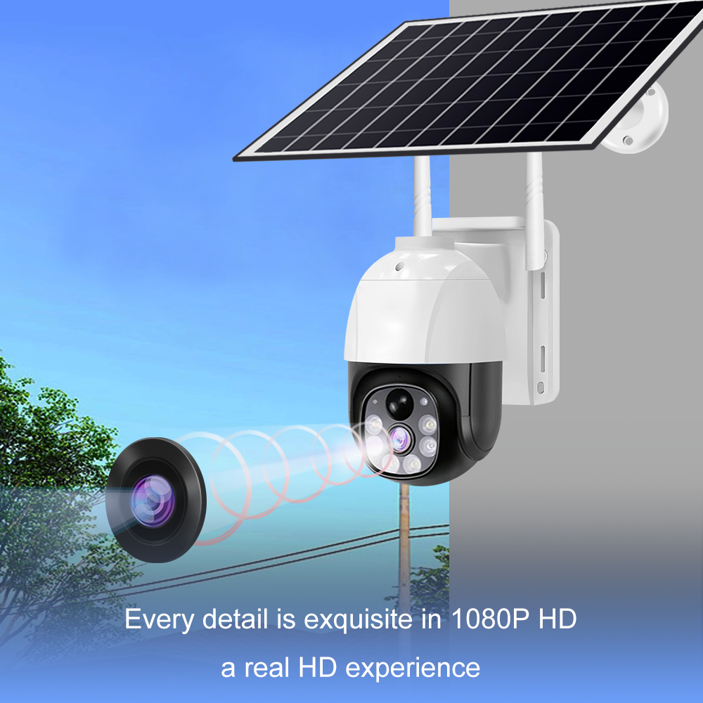 Solar - Powered Outdoor PT Camera: All - Weather Surveillance with 2 - Way Audio VC9  12