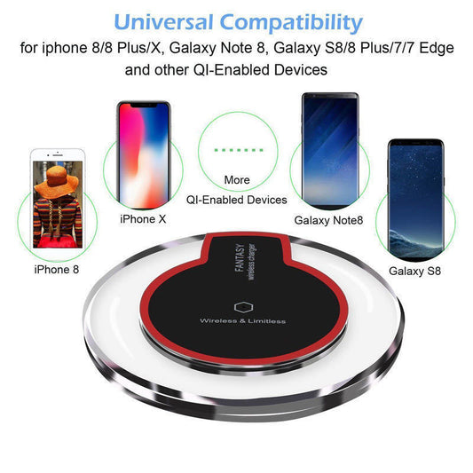 New Wireless Charging Dock Charger Crystal Round Charging Pad With Receiver For A-pple For Sanxing a0166495 f5ab 45b9 a900 1e