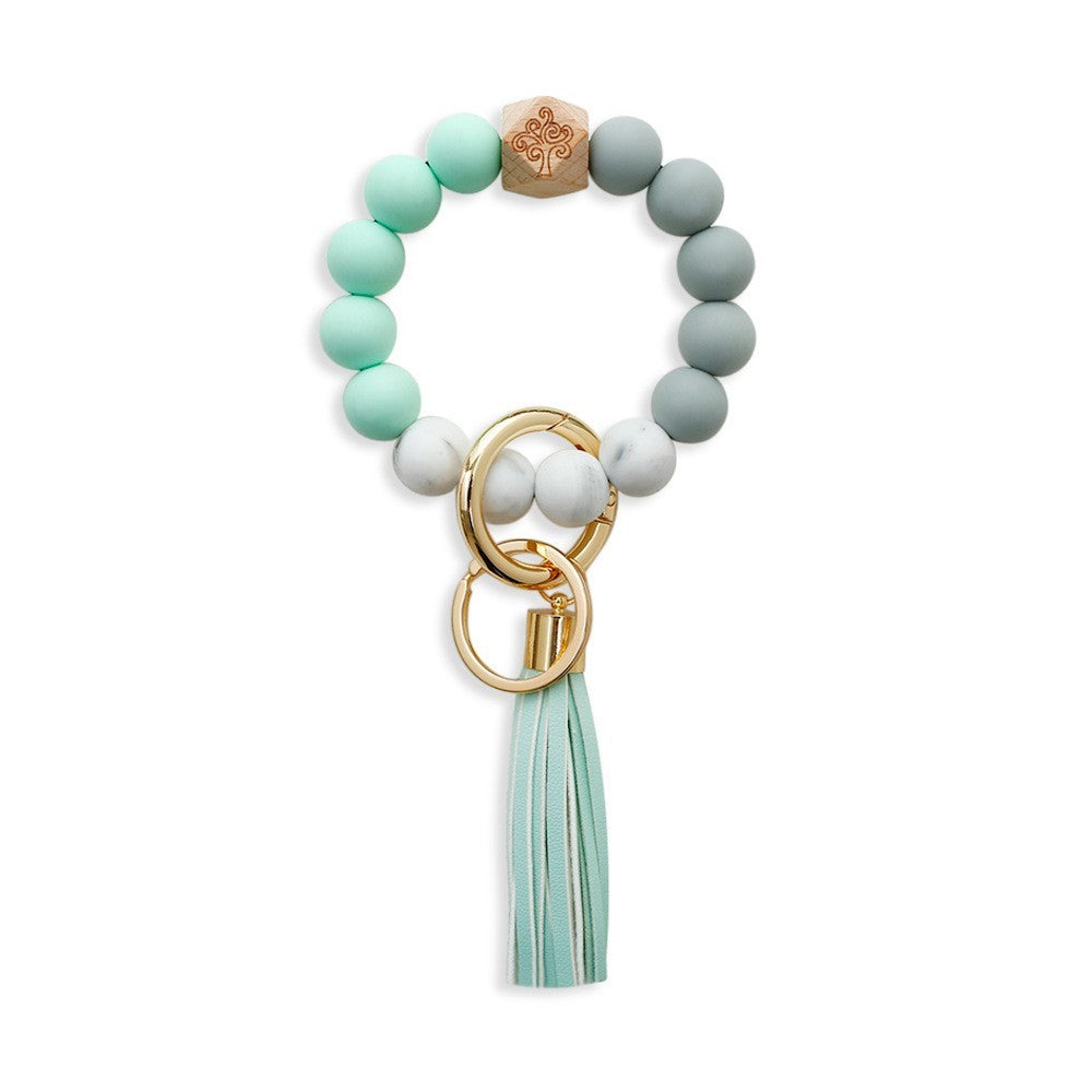 Silicone Wrist Keychain Handmade Beaded Leather Tassel Bracelet a01b1025 f7a6 4dd2 8cef 67488bd36f8a