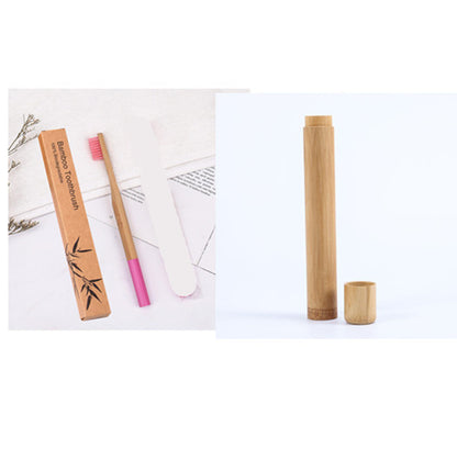 Natural bamboo handle round bamboo toothbrush a058661b 584f 4b69 b59f 58191d0b157c