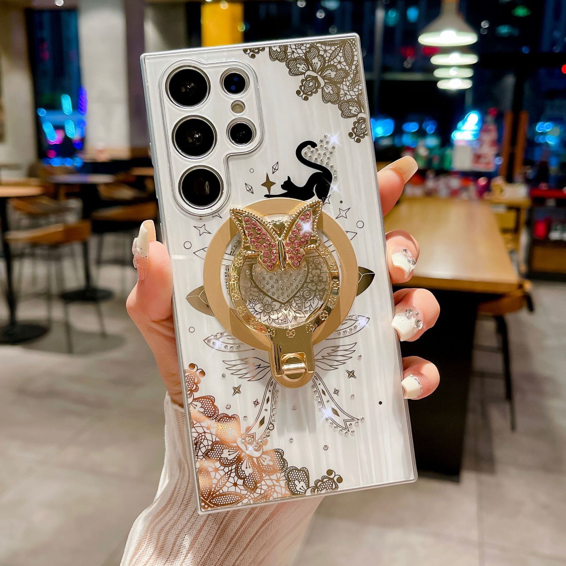 Minimally Designed Diamond Encrusted Butterfly Stand Phone Case a0599302 b0b6 4f72 9ccf e60d42fa4923