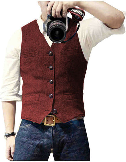 Slim-fit Herringbone Vest Casual Business Professional Formal Wear Groomsmen a05e9725 0282 4aac 8f13 b5a658a06fa9