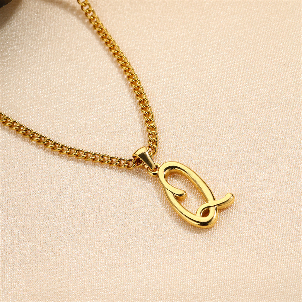 Simple Elegant Necklace Stainless Steel 18K Gold Mini English Letter Pendant a06fb1d2 4429 44c2 b4bb 723d0f7d376f