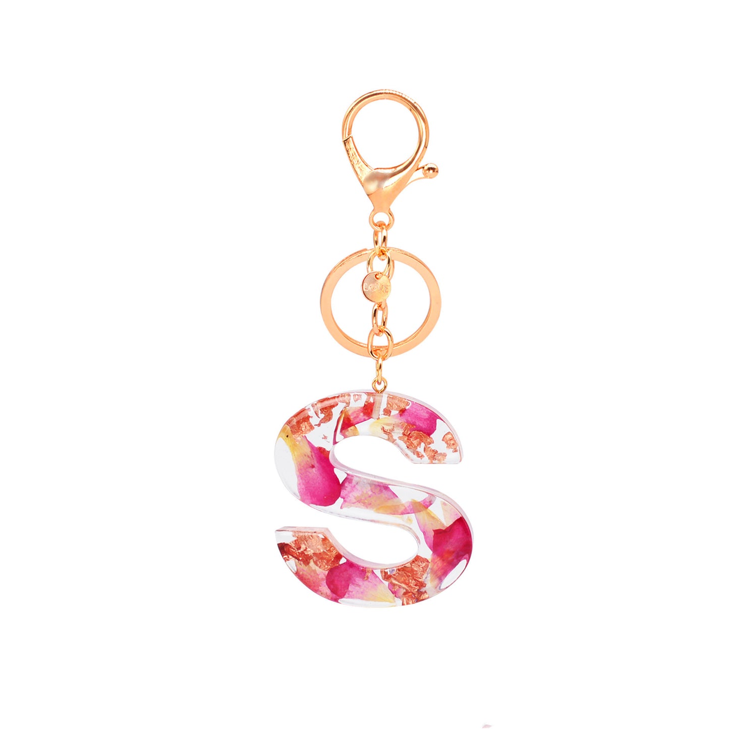 Petal Resin Keychain English Alphabet Pendant a06fdf6d 13ed 45dd 866e c3b3d1596f68