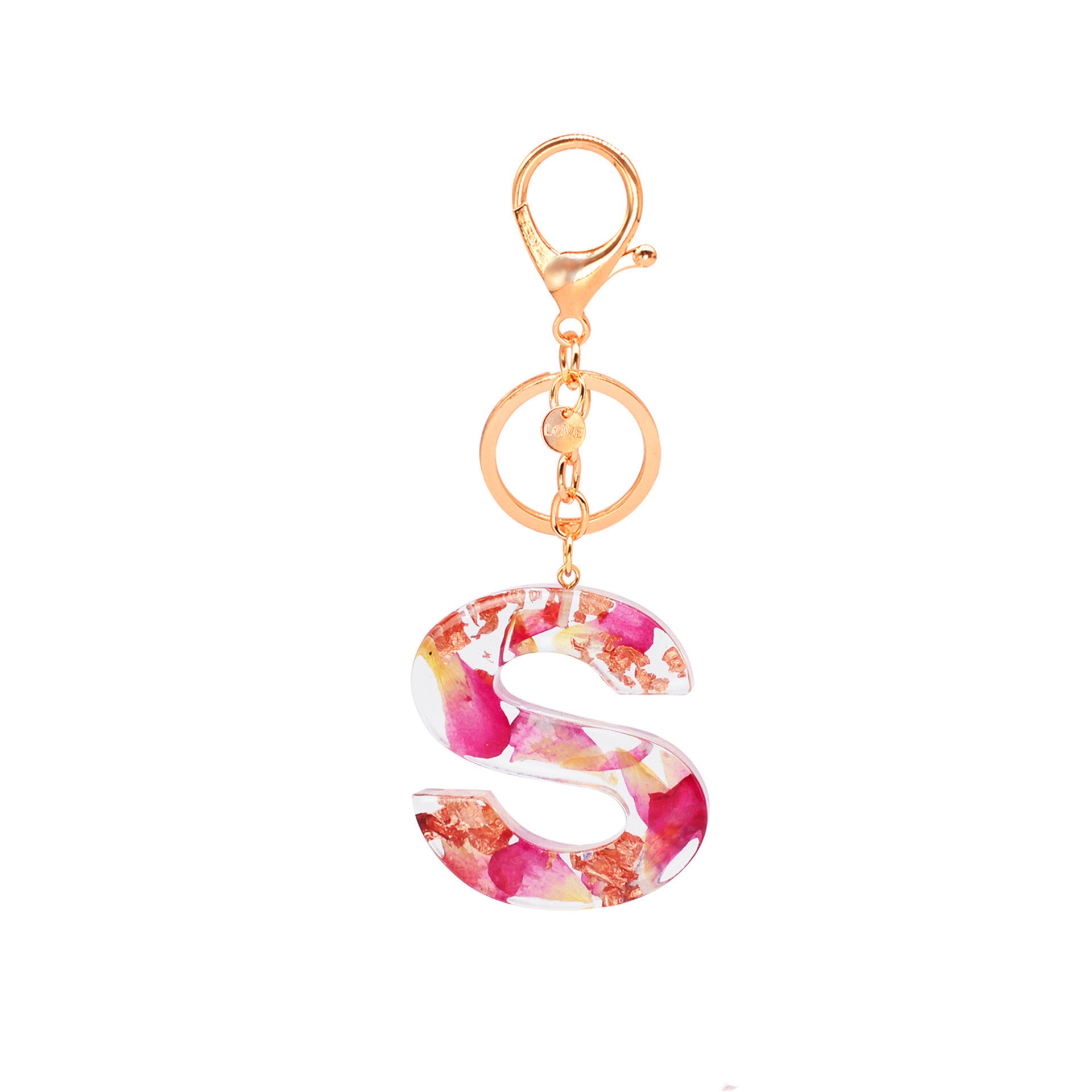 Petal Resin Keychain English Alphabet Pendant a06fdf6d 13ed 45dd 866e c3b3d1596f68
