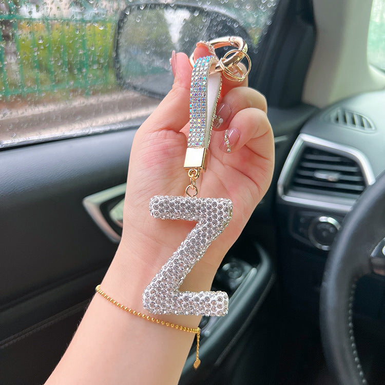 English Letter Keychain Clay Diamond Round Buckle Pendant a0a7e0a7 c844 44b5 abe4 fe54ded88dce