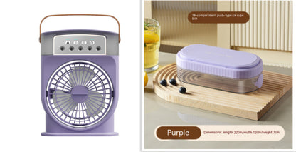Portable USB Air Conditioner Cooling Fan With 5 Sprays 7 Color Light 600ML Water Tank Spray Mist Air Cooler Humidifiers a0bef