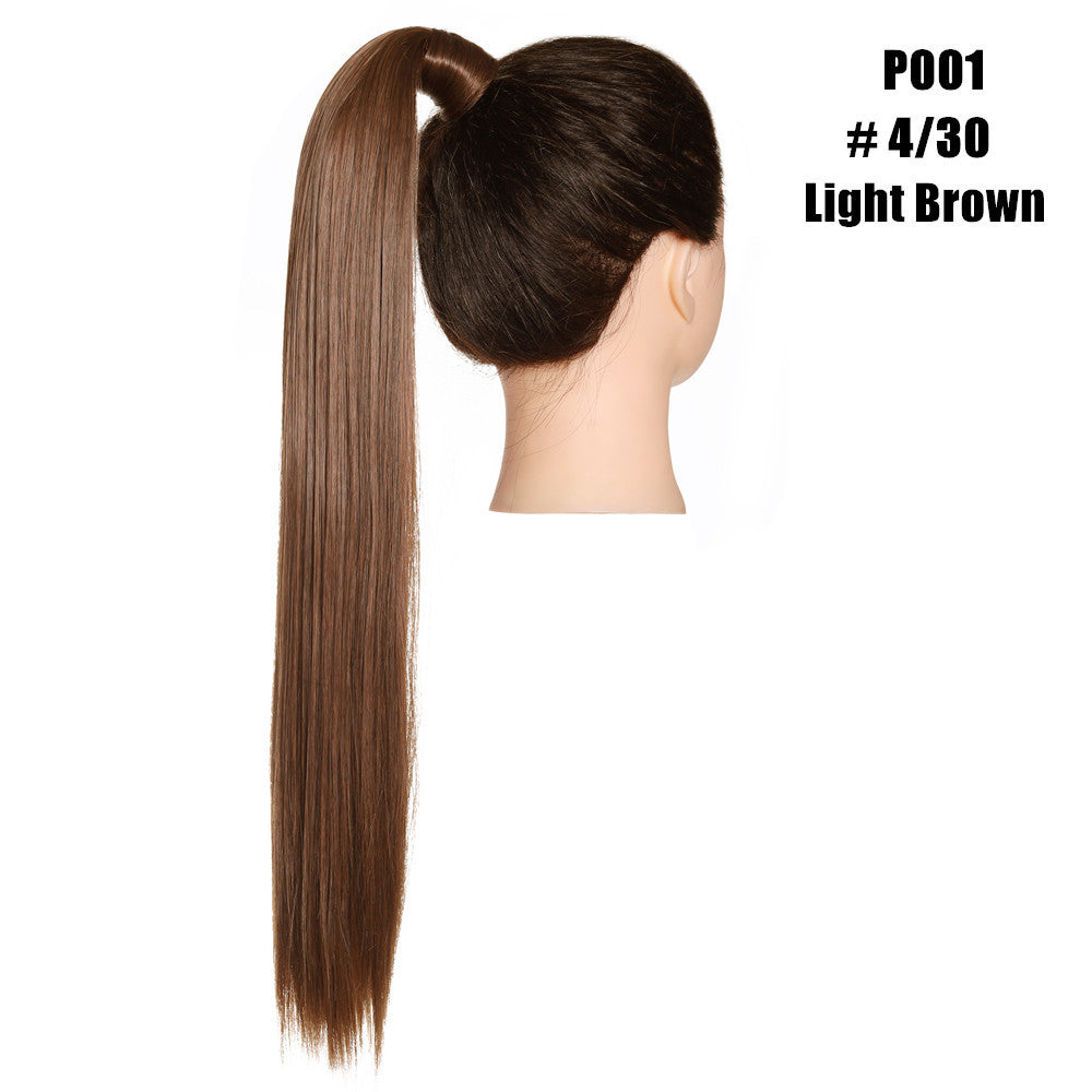 Long Straight Hair Ponytail High Temperature Matte Silk Velcro Winding Wig a0fe9ece a50f 4827 96f4 216623eb66db