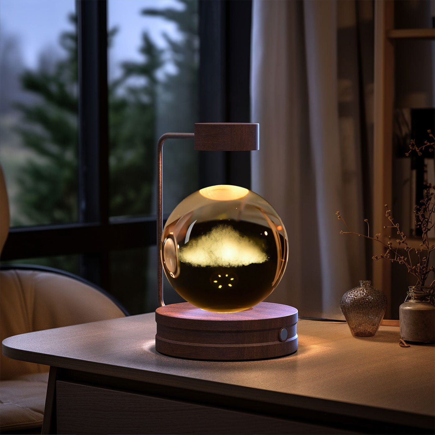 Crystal Ball Cosmic Dinosaur Indoor Night Light USB Power Warm Bedside Light Birthday Gift Night Lamp a105d40f d6d5 49d6 a925
