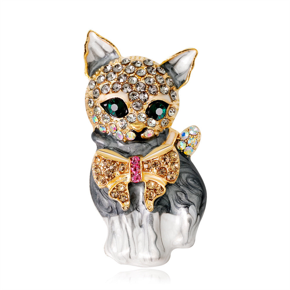 Fashion Personality Cute Green Eyed Kitten Brooch a1188c3a 9d66 4059 8ada e7725936378b