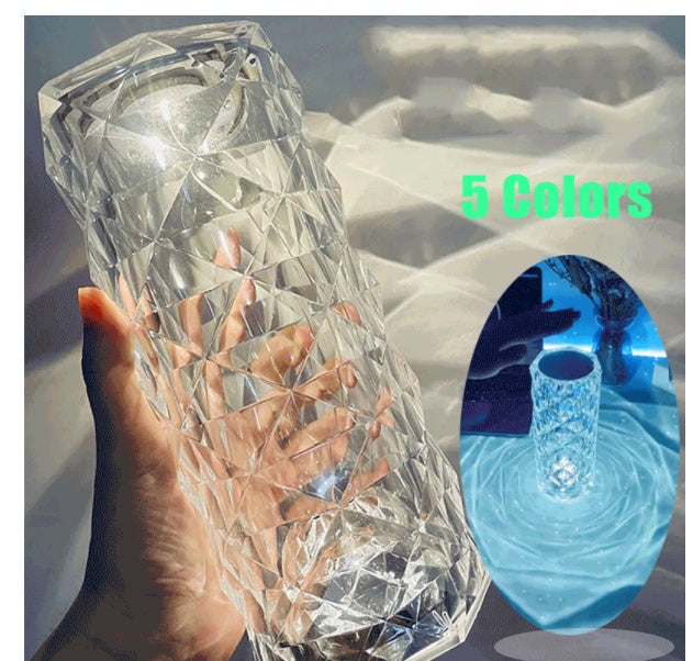 Nordic Crystal Lamp USB Table Lamps Bedroom Touch Dimming Atmosphere Diamond Night Light Rose Projector Lamp Decor a120f2b7 f