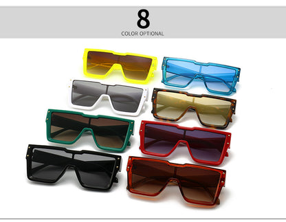 Oversized One Lens Square Sunglasses Fashion Men Women