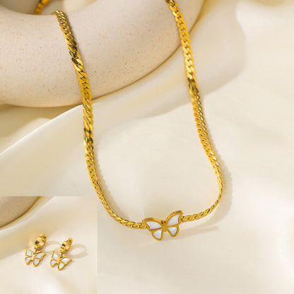 Stainless Steel Necklace Earrings Women's Jewelry Suit a149deea e62e 4293 822e 07d5b66b5e3e