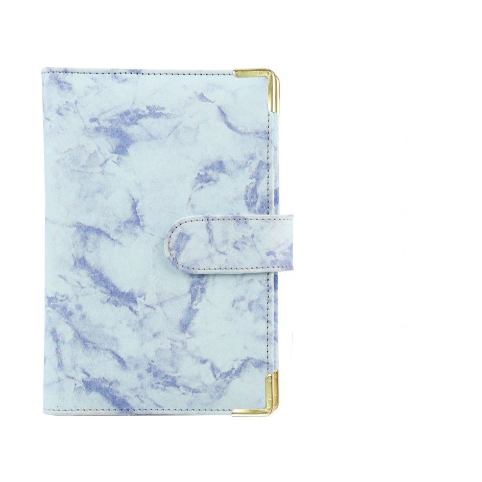 Spot Cross-border A6 Loose-leaf Binder Journal Book Marbling Notebook Leather PU6 Hole Loose Spiral Notebook Cash Budget a156